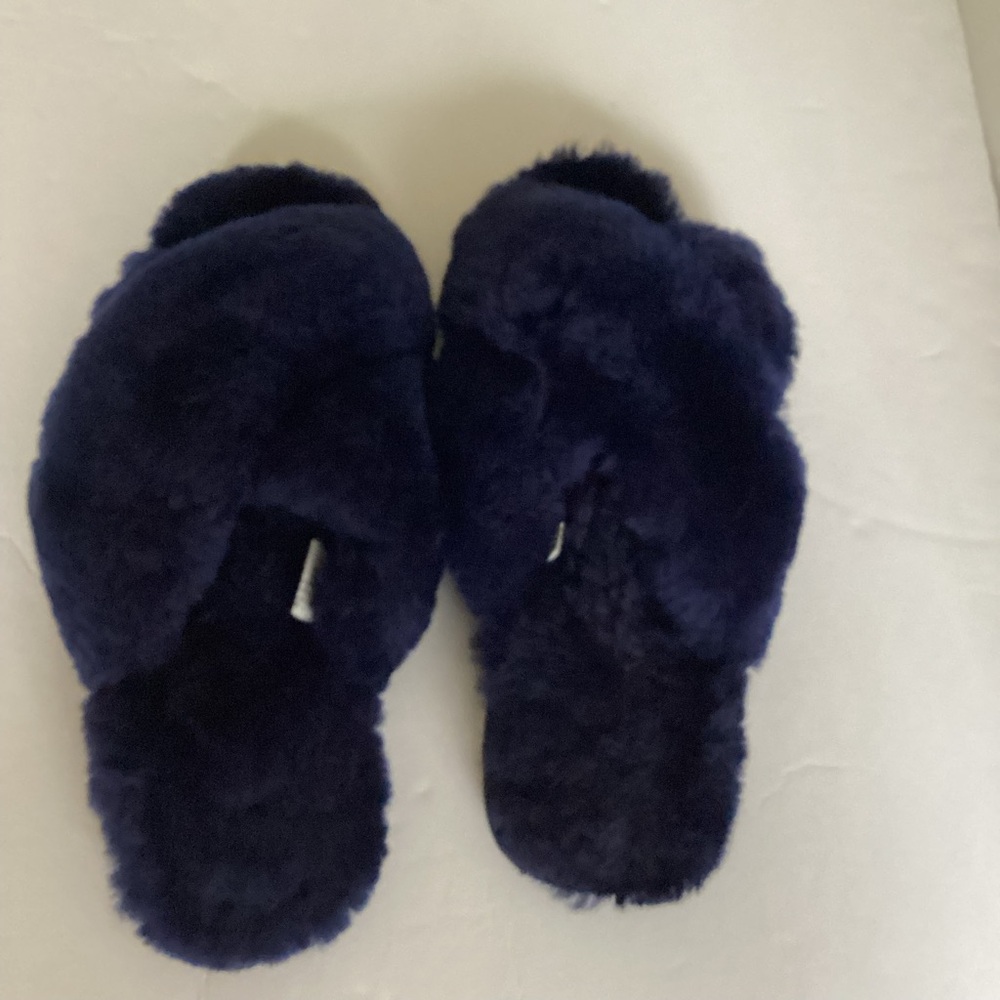 EMU Australia Mayberry W11573 Sheepskin Slippers Navy Blue Size 9 Crossover
